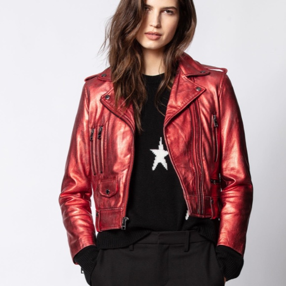 Zadig & Voltaire Jackets & Blazers - Zadig & Voltaire LENNI CUIR METAL JACKET - 36 (S)